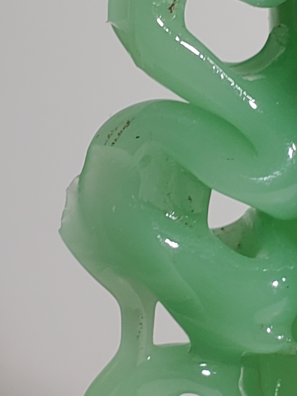 FREE WITH PURCHASE Decorative Jade Art Glass Vase with Sculpted Loop Handles - Picture 3 of 8